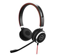 Jabra Evolve 40 MS - Auriculares Estéreo Certificados para Microsoft Teams para VoIP Softphone - Cancelación Pasiva de Ruido - Cable USB-C con Unidad de Control - Negro