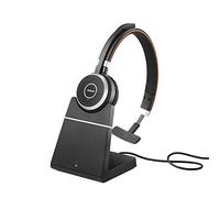 Jabra Evolve 65, Auricular Inalámbrico Monoaural Certificado para Microsoft Teams con Batería de Larga Duración y Base de Carga, Adaptador Bluetooth USB, Negro