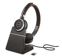 Jabra Evolve 65 SE Auriculares Inalámbricos Mono con Bluetooth - Micrófono con Cancelación de Ruido, Batería Duradera y Base de Carga - Certificado para Zoom, Unify y otras CUs - Negro