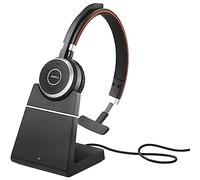 Jabra Evolve 65 SE Auriculares Inalámbricos Mono con Bluetooth - Micrófono con Cancelación de Ruido, Batería de Larga Duración y Estación de Carga - Certificado para MS Teams - Negro