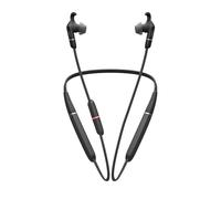 Jabra Evolve 65e, Auriculares Bluetooth Certificados por Microsoft con Cancelación Activa de Ruido y Banda para Cuello, Para Llamadas, Müsica y Alertas por Vibración, Negro