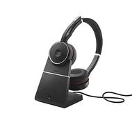 Jabra Evolve 75 UC - Auriculares Inalámbricos Estéreo - Optimizados para Comunicaciones Unificadas - Batería de Larga Duración y Soporte de Carga - Adaptador Bluetooth USB - Negro