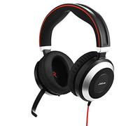 Jabra Evolve 80 UC - Auriculares Estéreo Over-Ear con Cable Optimizados para Comunicaciones Unificadas con Cancelación Activa de Ruido - Conexiones USB-A y Jack de 3,5 mm - Negro