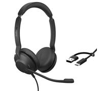 Jabra Evolve2 30 SE - USB-A/USB-C - Auriculares Dobles con Cable certificados para Plataformas UC