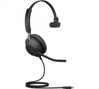 Jabra Evolve2 40 Auriculares Monoaurales con Cancelación de Ruido y Tecnología de Llamada con Tres Micrófonos - Certificados para plataformas UC - Cable USB-C - Negro