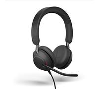 Jabra Evolve2 40 Auriculares Estéreo con Cancelación de Ruido y Tecnología de Llamada con Tres Micrófonos - Certificados para Microsoft Teams - Cable USB-C - Negro