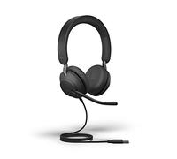 Jabra Evolve2 40 SE - Auriculares estéreo con Cable con cancelación de Ruido, con tecnología de Llamada de 3 micrófonos y Cable USB-A, Certificado MS Teams, Funciona con Todas Las demás Plataformas,