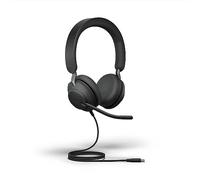 Jabra Evolve2 40 SE - Auriculares estéreo con Cable con cancelación de Ruido, Cuenta con tecnología de Llamada de 3 micrófonos y Cable USB-C, Funciona con Todas Las Plataformas de comunicaciones