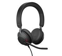 Jabra Evolve2 40 SE - Auriculares estéreo con Cable con cancelación de Ruido, tecnología de 3 micrófonos y Cable USB-C, Certificado MS Teams, Compatible con Todas Las demás Plataformas, Color Negro