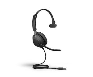 Jabra Evolve2 40 SE - Auriculares Mono con Cable con cancelación de Ruido, Cuenta con tecnología de Llamada de 3 mics y Cable USB-A, Funciona con Todas Las Plataformas de comunicaciones unificadas