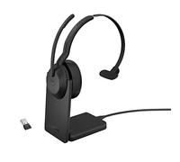 Jabra Evolve2 55 Auricular Monoaural Inalámbrico con Base de Carga, Tecnología Jabra Air Comfort, Micrófonos con Cancelación de Ruido y ANC, Certificado para MS Teams, Negro