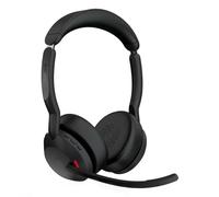 Jabra Evolve2 55 Auriculares Estéreo Inalámbricos con Base de Carga, Tecnología Jabra Air Comfort, Micrófonos con Cancelación de Ruido y ANC, para Plataformas UC como Zoom y Google Meet, Negro