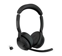 Jabra Evolve2 55 Auriculares Estéreo Inalámbricos con Tecnología Jabra Air Comfort, Micrófonos con Cancelación de Ruido y ANC, para Plataformas UC como Zoom y Google Meet, Negro