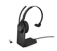 Jabra Evolve2 55 Mono Auriculares inalámbricos con Soporte de Carga tecnología AirComfort, micrófonos cancelación de Ruido y cancelación Activa de Ruido: Funciona con Plataformas de CPU como Zoom y