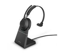 Jabra Evolve2 65 auricular, mono, inalámbrico, negro Bluetooth, incl. Link 380 USB-A, incl. estación de carga, optimizado para una comunicación unificada