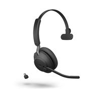 Jabra Evolve2 65 auricular, mono, inalámbrico, negro Bluetooth, incl. Link 380 USB-C, optimizado para Microsoft Teams