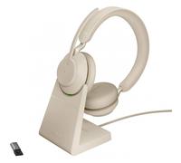 Jabra Evolve2 65 Auriculares Inalámbricos Beige + Soporte de Carga USB