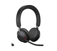 Jabra Evolve2 65 - Auriculares inalámbricos Bluetooth con micrófono para Llamadas y música, Auriculares de Doble Oreja con Adaptador USB-C, batería de hasta 37 Horas, cancelación de Ruido, Funciona