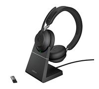Jabra Evolve2 65 Auriculares Inalámbricos Estéreo PC con Soporte de Carga - Certificados para plataformas UC - Batería de Larga Duración - Adaptador Bluetooth USB-A - Negro