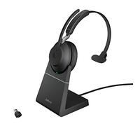 Jabra Evolve2 65 Auriculares Inalámbricos Monoaurales PC con Soporte de Carga - Certificados para plataformas UC - Batería de Larga Duración - Adaptador Bluetooth USB-C - Negro