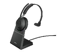 Jabra evolve2 65 uc stereo bluetooth inalmbrico usb-c aislamiento de ruido negro con base de carga