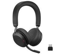Jabra Evolve2 - Auriculares inalámbricos de 75 PC con tecnología de 8 micrófonos, Auriculares estéreo de Doble Espuma con cancelación Activa Avanzada de Ruido, Adaptador Bluetooth USB-C y