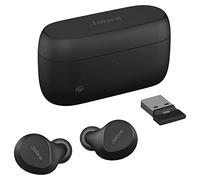 Jabra Evolve2 Buds, Auriculares Bluetooth Intraaurales Inalámbricos, Cancelación Activa de Ruido, Tecnología de Voz MultiSensor y Base de Carga Inalámbrica, Certificados para MS Teams, Negro