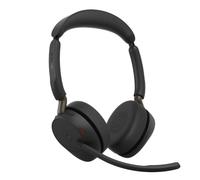 Jabra Evolve3 65 Auriculares Inalámbricos Bluetooth, MS Teams, USB-A | Adaptador USB-A, batería 59 horas, soporte de carga, auriculares para oficina con ANC, Microsoft Teams, negro