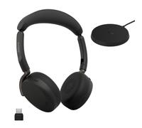 Jabra Evolve3 65 Flex Auriculares Bluetooth con Micrófono, UC, USB-C | De doble oreja, supraaurales, USB-A, carga inalámbrica, ANC para oficinas, plegables, batería de 80 h, negro