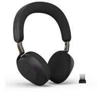 Jabra Evolve3 75 Auriculares Bluetooth Inalámbricos con Micrófono, Negro | USB-A, Llamadas IA , Cancelación Ruido Activa Avanzada, 22h Batería, Certificado para MS Teams