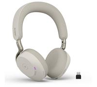 Jabra Evolve3 75 Auriculares On-Ear Bluetooth Inalámbricos con Micrófono para Trabajo, USB-C, IA Llamadas, Cancelación Ruido Activa Avanzada, 22h Batería, MS Teams Certificado, Gris Cálido