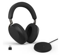 Jabra Evolve3 85 Auriculares Bluetooth Inalámbricos con Micrófono, Negro | Con Base de Carga, Adaptador USB-C, Llamadas IA, Cancelación Ruido Activa Adaptativa, 25h Batería, para Apps De Reunión