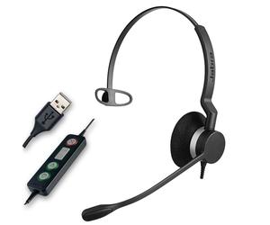 Jabra GN Jabra BIZ 2300 USB Mono Auricular muy ligero con micrófono antirruido, controles en cable ideal para atención al cliente