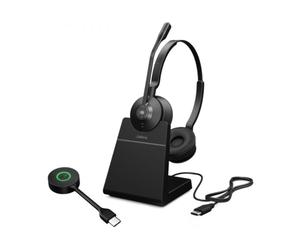 Jabra GN Jabra Engage 55 SE duo MS USB-C con base Auricular inalámbrico DECT con mayor seguridad y calidad de sonido superior para llamadas desde cualquier