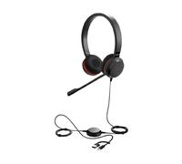 Jabra Evolve 30 II - USB-A/USB-C - Auriculares duales con Cable certificados para Microsoft Teams | Conector de 3,5 mm
