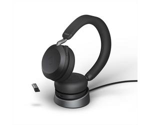 Jabra GN Jabra Evolve2 75 USB-A Microsoft Teams + Base de carga Auricular inalámbrico de gama alta para comunicaciones empresariales híbridas