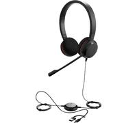 Jabra Evolve 20 - Auriculares estéreo con certificación Microsoft para VoIP Softphone con cancelación pasiva de Ruido - USB-C/A - Negro