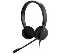 Jabra Evolve 20 - Auriculares estéreo con certificación de comunicación unificada para VoIP Softphone con cancelación pasiva de Ruido - USB-C/A - Negro
