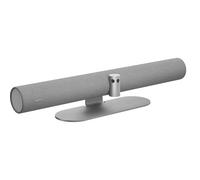 Jabra PanaCast 50 Barra de vídeo panorámico 4K, Cámara de videoconferencia para salas pequeñas y medianas, Campo de visión de 180° y 8 micrófonos, Conector UE, Gris