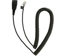 Jabra QD Cord, Coiled, Mod. Plug - Cable para teléfonos fijos (Coiled, Mod. Plug
