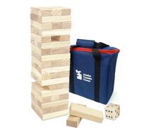 Jac & Mok Torre de tambor de madera con bolsa de transporte (54 unidades) con cubos)