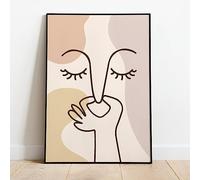 JACBON Bad Smell Cute Line Wall Art Canva Painting Modern Funny Bathroom Color Poster Print Toilet Humor Imagen Baño Decoración 40x60cm Sin marco