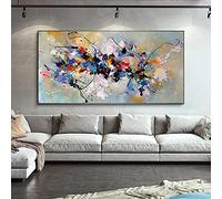 JACBON Cuadros de arte para la sala de estar Decoración del hogar moderno Colorido Pintura al óleo abstracta de una pieza sobre lienzo Impresiones Decoración de la pared 80x140 cm Sin marco