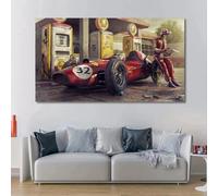 JACBON Póster de pared artístico de coche clásico vintage, mural de Ferrari Racing F1, pintura en lienzo, cuadro para sala de estar, hogar, 50x100cm sin marco