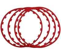 JACCOS Protector De Borde De Rueda Coche para Porsche 718 Boxster Taycan Cayman Carrera,Anti Choques Anti RasguñOs Protectores De Cubo De Llantas,Anillo Protector Borde Rueda,E/Red-21 Inches