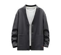 Jacekt - Chaqueta casual de otoño para hombre, abrigo ligero para hombre, otoño e invierno, casual, sólido, deportivo, con botones, chaqueta voladora, ropa de béisbol, abrigo para exteriores