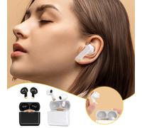 Jacenvly2024Nuevos auriculares inalámbricos Bluetooth 5.3 semi-intraurales L12, con reducción de ruido de largo alcance y bajo consumo, color negro.