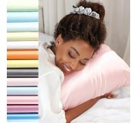 Jaciu Funda Almohada Seda 100% Seda, para el Cabello y la Piel, Silk Pillowcase Rosado 40x80cm 1 Pieza