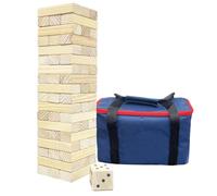 JacJoe All Pro Juego de bloques apilables de madera, juego de torre de madera para derribar, madera de 54 piezas, juegos de patio al aire libre para la familia (Grande-1.48 pies)