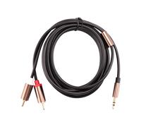 Jack 3.5mm a 2 RCA Cable de audio AUX divisor 3.5mm estereo macho a macho RCA Adaptador 2 Cable de altavoz 1m
